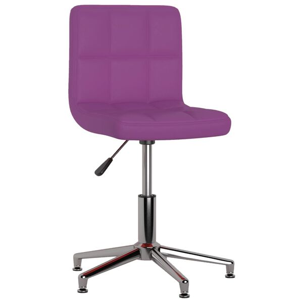 vidaXL Chaise pivotante de salle &agrave; manger Violet Similicuir