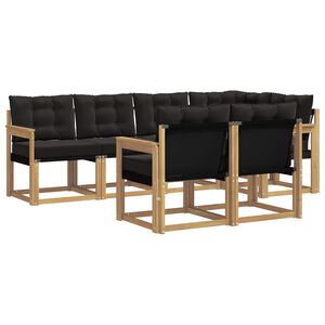 vidaXL Ensemble de canap&eacute;s d'ext&eacute;rieur 7 pc Blanc et noir