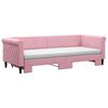 vidaXL Lit de jour avec lit gigogne et matelas rose 80x200 cm velours