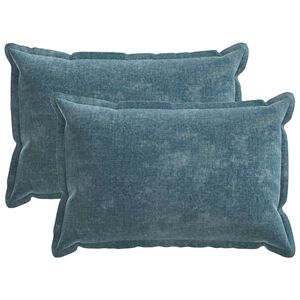 vidaXL Housse de coussin 2 pcs HOUTEN Bleu 50 x 75 cm Tissu Chenille