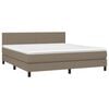 vidaXL Sommier &agrave; lattes de lit avec matelas LED Taupe 180x200 cm Tissu