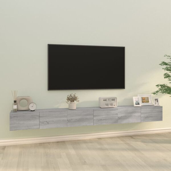vidaXL Ensemble de meubles TV 3 pcs Sonoma gris Bois d'ing&eacute;nierie