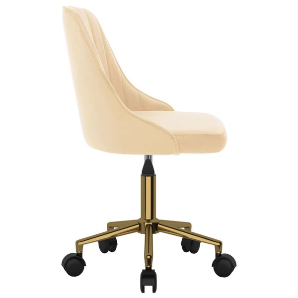 vidaXL Chaises pivotantes &agrave; manger lot de 6 cr&egrave;me velours