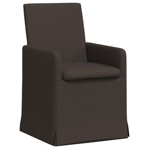 vidaXL Chaises de salle &agrave; manger 2 pc Lin Gris fonc&eacute; 57 x 67 x 95 cm