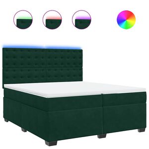 vidaXL Sommier &agrave; lattes de lit et matelas Vert fonc&eacute; 200x200cm Velours