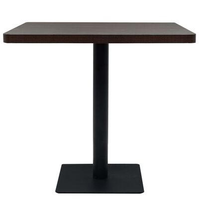 vidaXL Table de bistro MDF et acier Carré 80 x 80 x 75 cm Frêne foncé