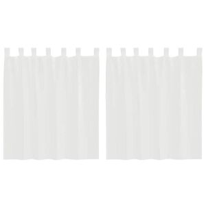 vidaXL Rideaux en voile avec passe-tringles 2 pcs blanc