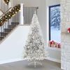 vidaXL Sapin de No&euml;l artificiel pr&eacute;-&eacute;clair&eacute; Argent 240 cm PET