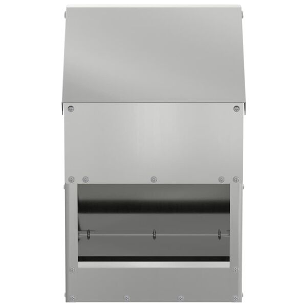 vidaXL Mangeoire pour poules Argent 21 x 16 x 33 cm Acier galvanis&eacute;