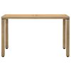 vidaXL Table de jardin Beige 123x60x74 cm R&eacute;sine tress&eacute;e bois massif