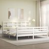 vidaXL Cadre de lit sans matelas blanc bois massif