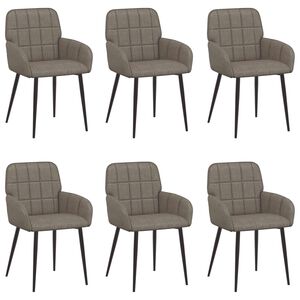 vidaXL Chaises de salle &agrave; manger 6 pc Simili cuir Gris 57 x 50 x 85 cm