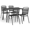 vidaXL Ensemble &agrave; manger de jardin 5 pcs anthracite acier