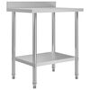 vidaXL Table de travail de cuisine avec dosseret 80x60x93 cm Inox