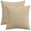 vidaXL Housse de coussin 2 pcs HEERLEN Taupe 35 x 35 cm velours c&ocirc;tel&eacute;