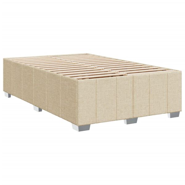 vidaXL Cadre de lit sans matelas cr&egrave;me 120x190 cm tissu