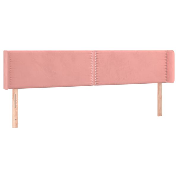 vidaXL T&ecirc;te de lit avec oreilles Rose 163x16x78/88 cm Velours