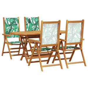 vidaXL Ensemble de salle à manger pour jardin 5 pcs Motif de feuille