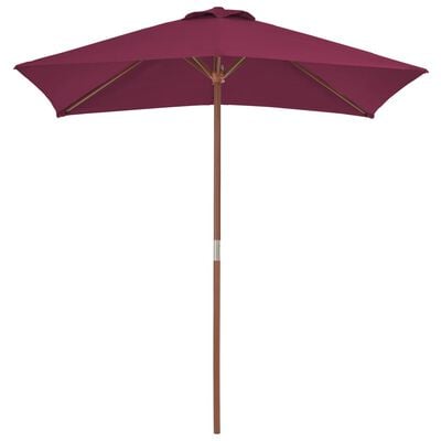 vidaXL Parasol d'extérieur avec mât en bois 150x200 cm rouge bordeaux