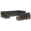 vidaXL Ensemble de canap&eacute; de jardin 13 pc 13 place Gris polyrotin