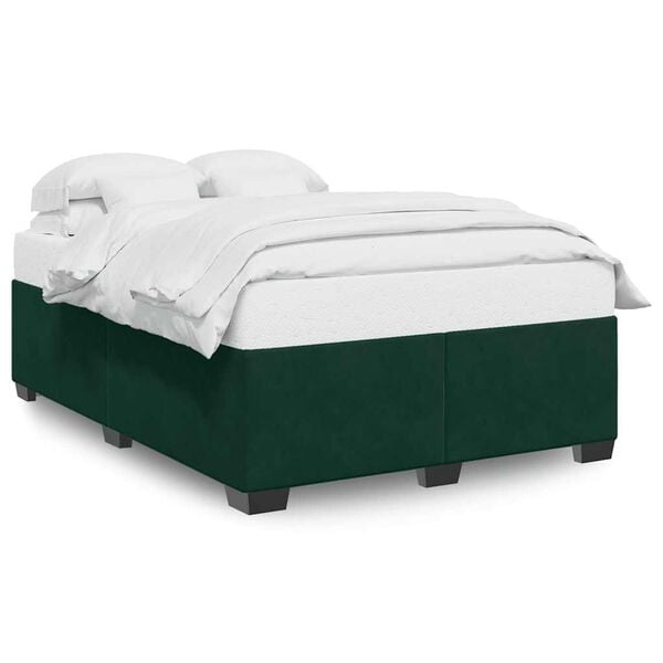 vidaXL Cadre de lit sans matelas vert fonc&eacute; 140x190 cm velours