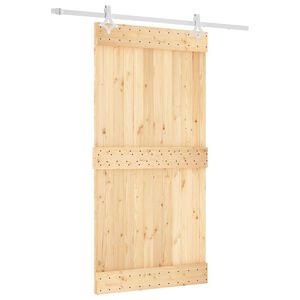 vidaXL Porte coulissante Naturel et Blanc 100 x 210 cm
