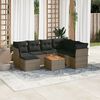 vidaXL Salon de jardin 8 pcs avec coussins gris r&eacute;sine tress&eacute;e