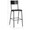 vidaXL Chaises de bar lot de 2 noir contreplaqué solide et acier