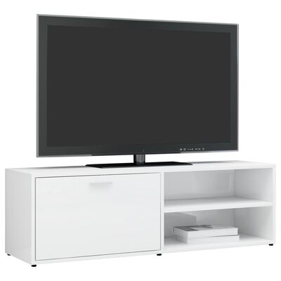 vidaXL Meuble TV Blanc brillant 120x34x37 cm Aggloméré