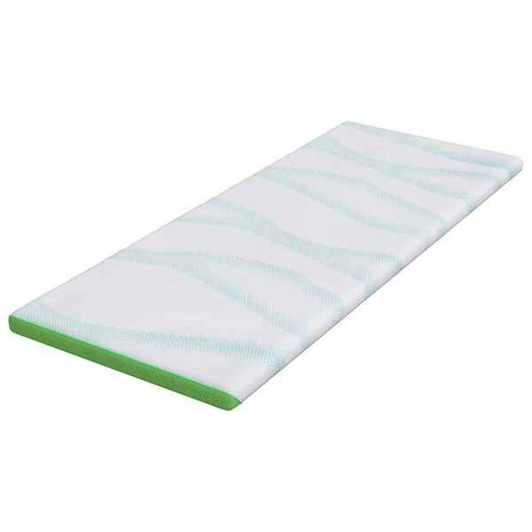 vidaXL Surmatelas Blanc et vert 70 x 200 cm Tissu Jacquard