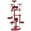 vidaXL Arbre &agrave; chat avec griffoirs en sisal 203 cm Rouge et Blanc