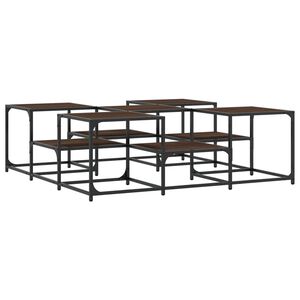 vidaXL Table basse ch&ecirc;ne marron 121x121x40 cm bois d'ing&eacute;nierie