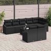 vidaXL Ensemble de canap&eacute; de jardin avec coussin 9 pcs Noir polyrotin