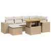 vidaXL Salon de jardin avec coussins 7 pcs beige r&eacute;sine tress&eacute;e