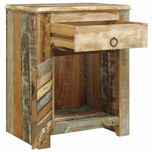 vidaXL Table de coin avec 1 tiroir et 1 porte Bois de r&eacute;cup&eacute;ration