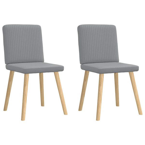 vidaXL Chaises &agrave; manger lot de 2 gris clair tissu
