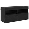 vidaXL Meuble TV mural 80 x 30 x 40 cm Ch&ecirc;ne noir Bois d'ing&eacute;nierie