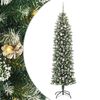 vidaXL Arbre de No&euml;l artificiel slim avec 300 LED Vert et blanc 240 cm