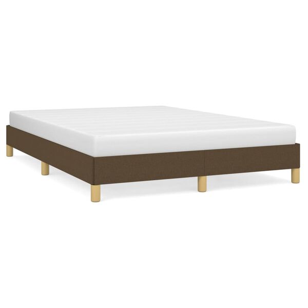 vidaXL Cadre de lit sans matelas marron fonc&eacute; 140x200 cm tissu