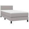 vidaXL Sommier &agrave; lattes de lit avec matelas et LED Gris clair 90x200cm