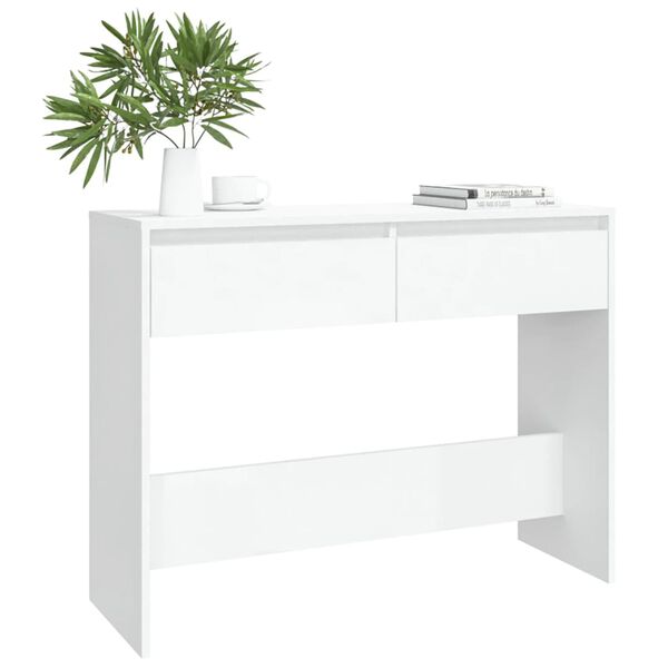vidaXL Table console blanc 100x35x76,5 cm bois d'ingénierie