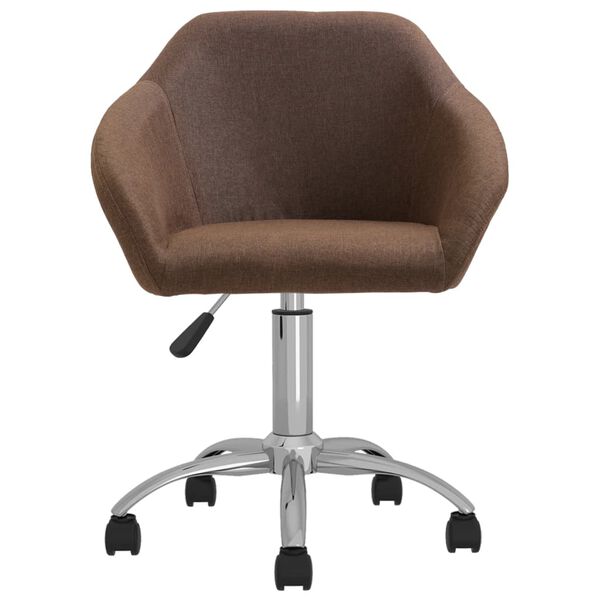 vidaXL Chaises pivotantes &agrave; manger lot de 2 marron tissu