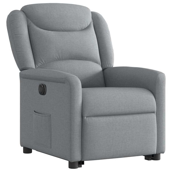 vidaXL Fauteuil inclinable &eacute;lectrique gris clair tissu