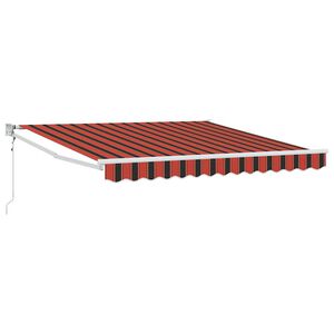vidaXL Auvent r&eacute;tractable Orange et marron 350 x 250 x 165 cm