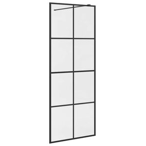 vidaXL Paroi de douche avec verre ESG transparent 80x195 cm Noir