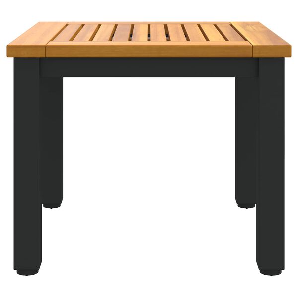 vidaXL Table de jardin Naturel et Noir 45 x 45 x 38 cm