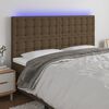 vidaXL T&ecirc;te de lit &agrave; LED Marron fonc&eacute; 200x5x118/128 cm Tissu
