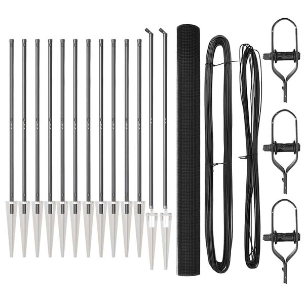 vidaXL Poteau de cl&ocirc;ture. Gris 25 x 1,5 m (19 x 19 mm maillage) Acier