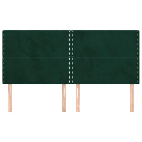 vidaXL T&ecirc;te de lit Vert fonc&eacute; 200x5x118/128 cm Velours