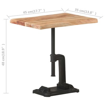 vidaXL Table d'appoint naturel 45x35x48 cm bois d'acacia et fonte